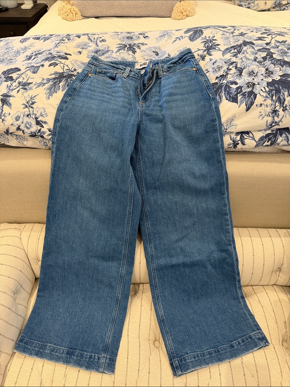 PAIGE HARPER Classic Blue High-Rise Wide Leg Jeans - Picture 4 of 4